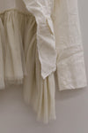 marc le bihan linen frill top 2224-E21 OFF WHITE